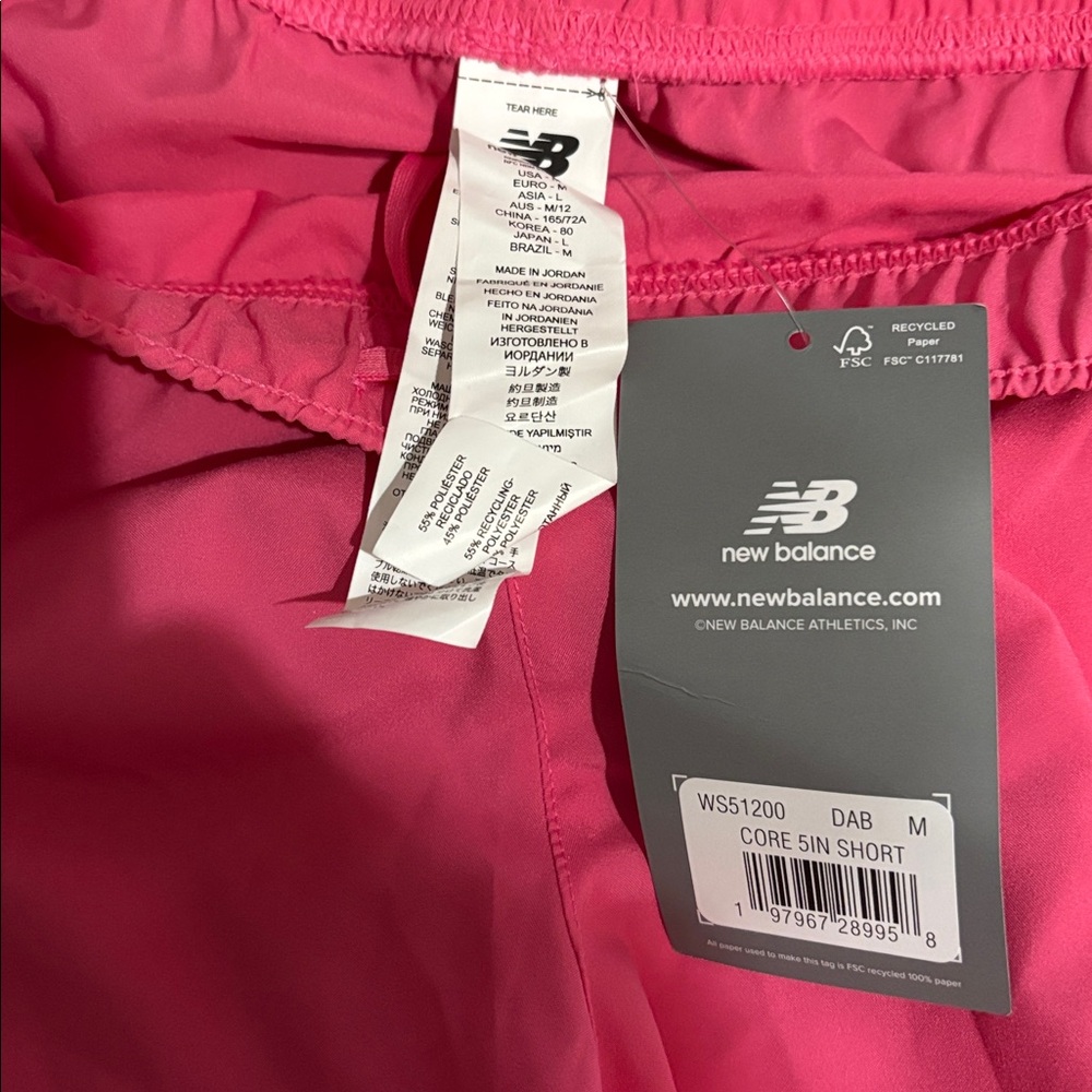 NWT New Balance Core shorts 5in - Picture 3 of 3